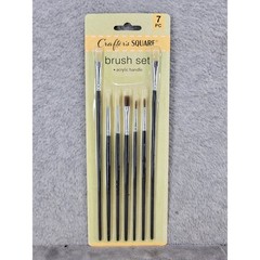 Crafters Square 7 Piece Paint Brush Set Acrylic Handle Black 167456-1912