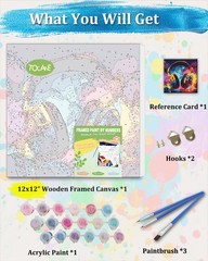 Framed Paint by Numbers Kit for Adults Beginners & Ages 8-12, 12x12inch Headp…