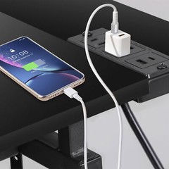 Adjustable Drafting Table Tilting Drawing Desk w/Charging Station & Stool Black