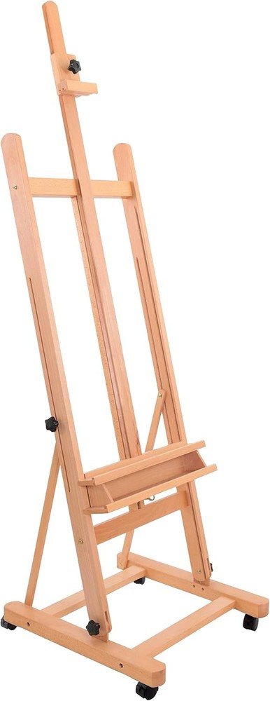 Wooden Beechwood Adjustable H-Frame Studio Easel, Artist Storage Tray 48″ Canvas