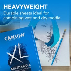 Canson XL Series Mixed Media Pad, Side Wire, 9×12 inches, 60 Sheets –