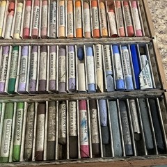 M Grumbacher Finest Soft Pastels, Set #78, Vintage Wooden Box