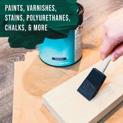 50 Pack – 1″ Foam Sponge Paint Brush Set Wood Handle Craft Touch Up Stain