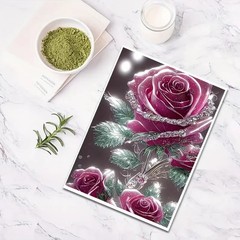 Shining Rose Diamond Art Kits for Adults-Pink Rose Diamond Art Kits for Adulttt