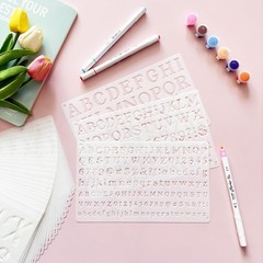 1/3, 1/2, 3/4, 1, 2 Inch Letter Stencils for 9.8 x 5.9 inches, white