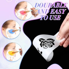 Fulmoon 72 Pcs Face Paint Stencils Reusable Face Painting Stencils Body Paint…