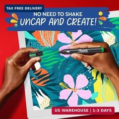 Sharpie Creative Markers, Water-Based Acrylic, Bullet Tip, Assorted Colors, 12 C