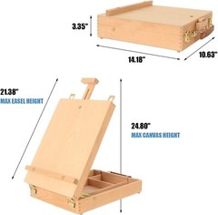 Portable 45-Piece Art Set with Beech Easel and 18 Acrylic Colors for Creativity