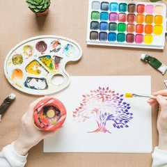 Tree of Life Stencils, 16 PCS 6×6 Inch Plant Reusable Plastic Paint Templates…