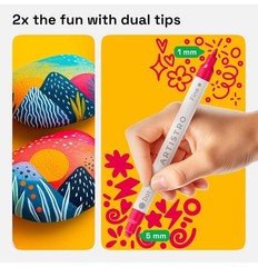 ARTISTRO Vibrant Acrylic Paint Markers for Rock, Fabric, Glass, Wood, Paper, Cer