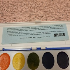 NOS Vintage 1970s Eight Peacock Water Colors Paint Set Binney & Smith No. 525