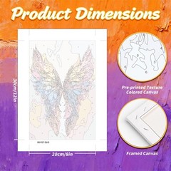 Framed Paint by Numbers Kit for Adults, Angel Wing Adults Paint by Number Kits..