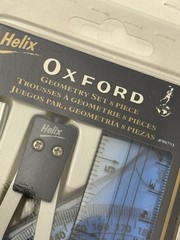 New HELIX EXPERT OXFORD Geometry Set 8 Piece Compass Pencil Ruler Triangle HW3