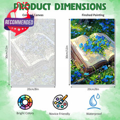Framed Paint By Numbers Kit For Adults, Book Diy Paint By Number Kits On Canvas