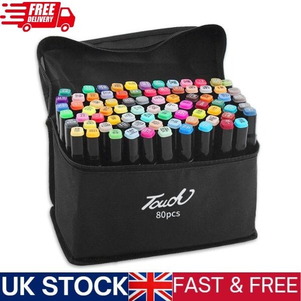 Dual Tip Alcohol Art Markers Pen – Tip Pen Set of 80 for Drawing Design colourin