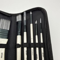 Artify Artist Paint Brush Set w/ Zipper Case Travel Kit Mixed Media Acrylic Used