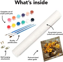 Paint by Numbers Kit for Adults, Flowers Adult Paint by Number Kits for Begin…
