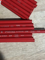 POSTAL Venus 104 RED Thin Lead Color Pencil Lot Of 24 NOS NEW! Faber Castell