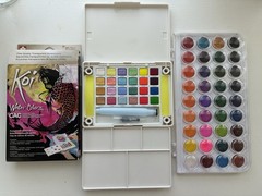 kuretake gansai tambi 12 + Sakura Koi Water Colors Pocket Field Sketch Box 24