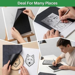 PSLER 30x A4 Black Graphite Carbon Transfer Paper for Tracing Wood Canvas Fabric