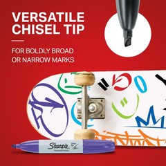 Sharpie Permanent Chisel Tip 1 Count (Pack of 8), Colors may vary