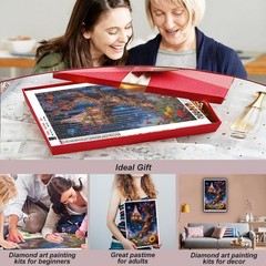 Colorful Flowers Diamond Painting Kits for Adults,Treehouse Diamond Art for Begi