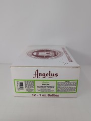 (12) 1 Oz Bottles Of Angelus Leather Neon Sunset Yellow Paint New
