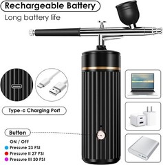 Rechargeable Cordless Airbrush-Kit Compressor with Hose for Painting Nail Art