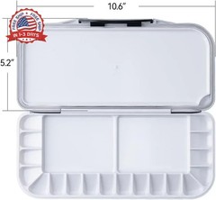 Transon Watercolor Palette Folding with Lid 18wells 2 Mixing Areas and 1 Large M