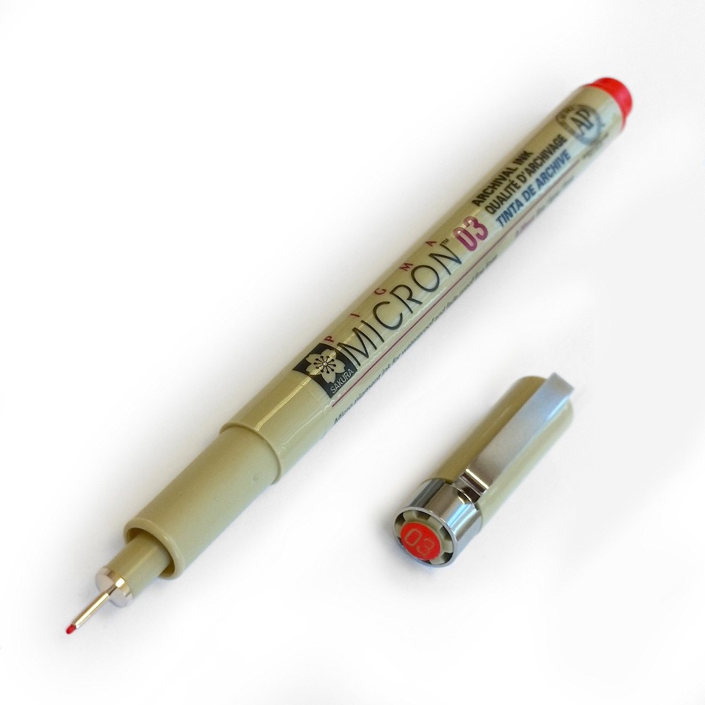 Sakura Pigma Micron – Pigment Fineliners – 0.3mm – 1 Count (Pack of 3), Red