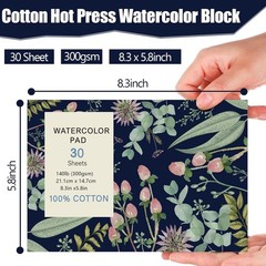 30 Sheets Watercolor Paper Pad, A5 (8.3 X 5.8) Hot Press Watercolor Paper, 140 L