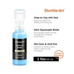 Shuttle Art 100 Colors Acrylic Paint, 2oz/60ml Bottles, Include 2 S… Fast Ship