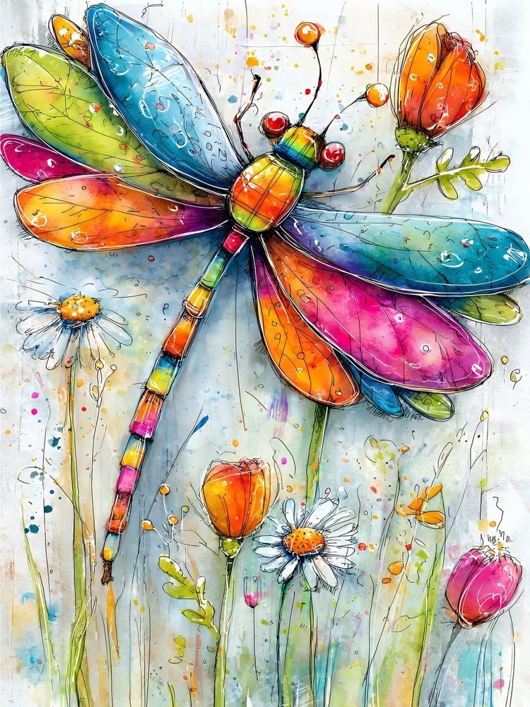 Diamond Art Kits for Adults – Dragonfly Diamond Painting Kits for Adults, 5D Dra