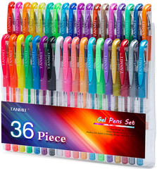 TANMIT 36 Colors Gel Pens Set for Adult Coloring Books, Colored Gel Marker with