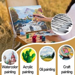 12-Piece Artist Paint Brush Set for Watercolor & Acrylic Masterpieces