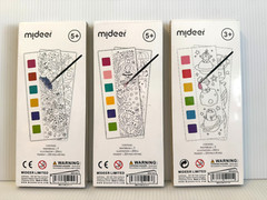 Set of 3 Mideer Watercolor Painting Books ~ Each Has 20 Pages & Paintbrush ~ NEW