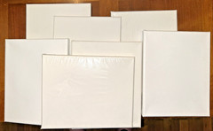 Lot Of (7) Seven 8 X 10 Inch Blank Stretched White Canvas Boards For Painting