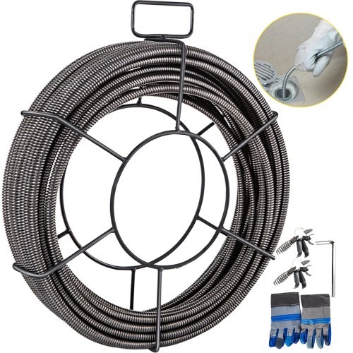 Drain Cleaning Cable 100 Feet x 3/8 Inch Solid Core Cable Sewer Cable Drain …