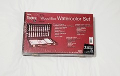 Darice Studio 71 Wood Box Watercolor Painting Set 34 Pieces New And Sealed