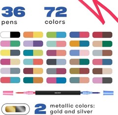 72 Dual Tip Acrylic Paint Markers Set | Colored Markers with Brush Tip | Art Mar
