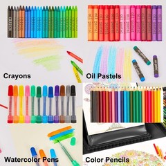 KINSPORY Art Kit, 290 Pack Art Sets Crafts Drawing Coloring kit, Double-Side Tri
