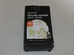 t4* Double Line Outline Markers, 20 Silver And 20 Gold Colors Squiggles 40 Pack