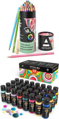 Colored Pencils for Adult Coloring, 48 Colors and Tempera Washable Paint for Kid