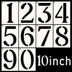 DXCYZ 10 Inch Large Number Stencils Kit 0-9 Address Number Stencil, 10PCS Reu…