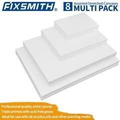 Stretched Canvas, Multipack of 8, 5×7, 8×10, 11×14 & 12×16 Inches – 2 of Each…