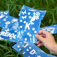 Cyanotype Paper,24 Sheet Sun Print Paper Light Blue Crafts with Board, 2.9×4.1″
