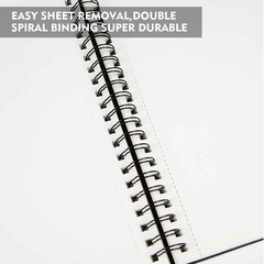 Sketchbook 8.5×11 Hardcover, Spiral Bound, Art Drawing Pad, Black