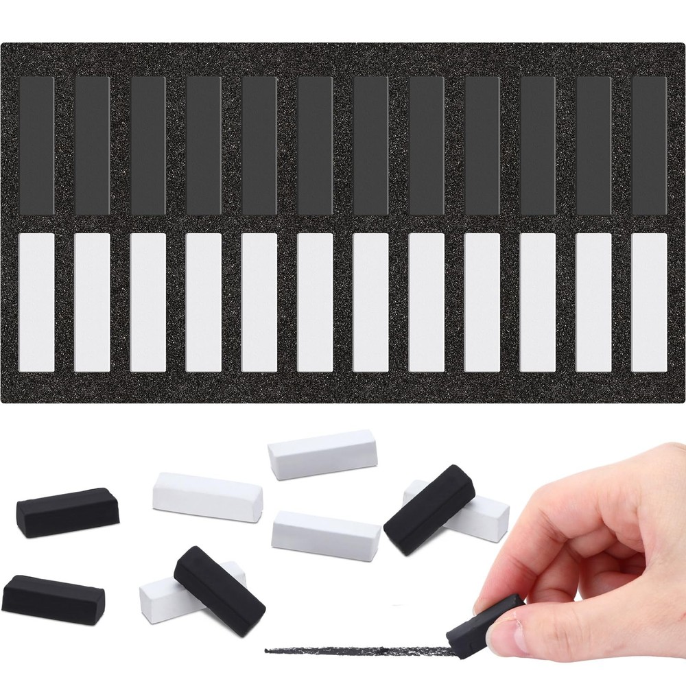 24 Pcs Soft Pastel Drawing Chalk Set Square Sketch Chalk Non-toxic Artist Pas…
