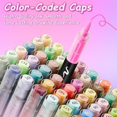 48 Colors Acrylic Paint Markers Brush Tip, Water-Based Acrylic Colored Paint …
