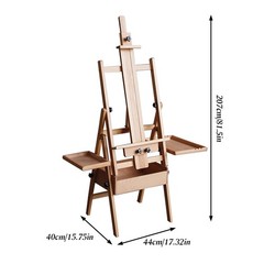 59 Inch Wood Studio Artist Easel Beech Wood Painting Art Easel Standing H-Frame